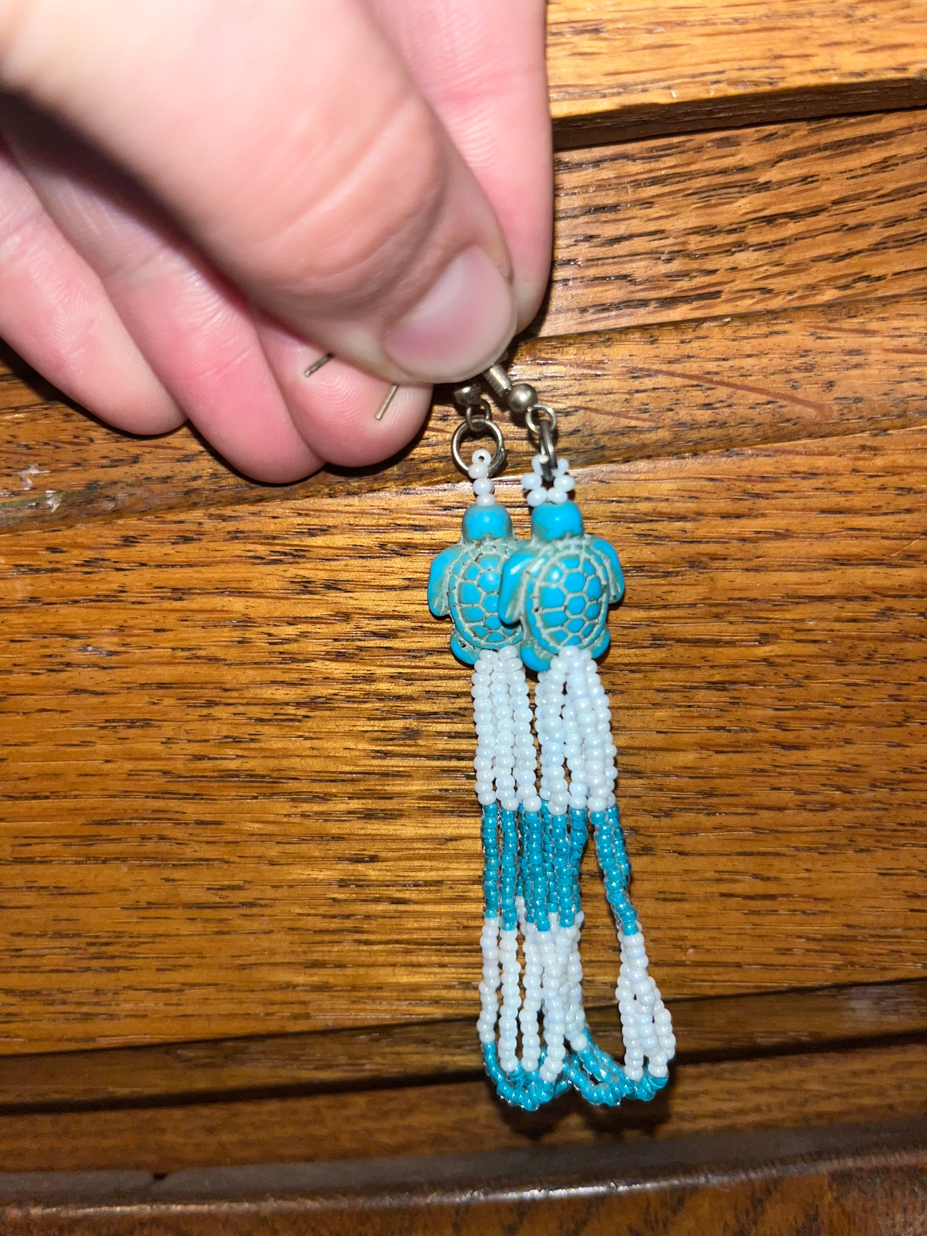 Sea Turtle Fringe Tassel Earrings