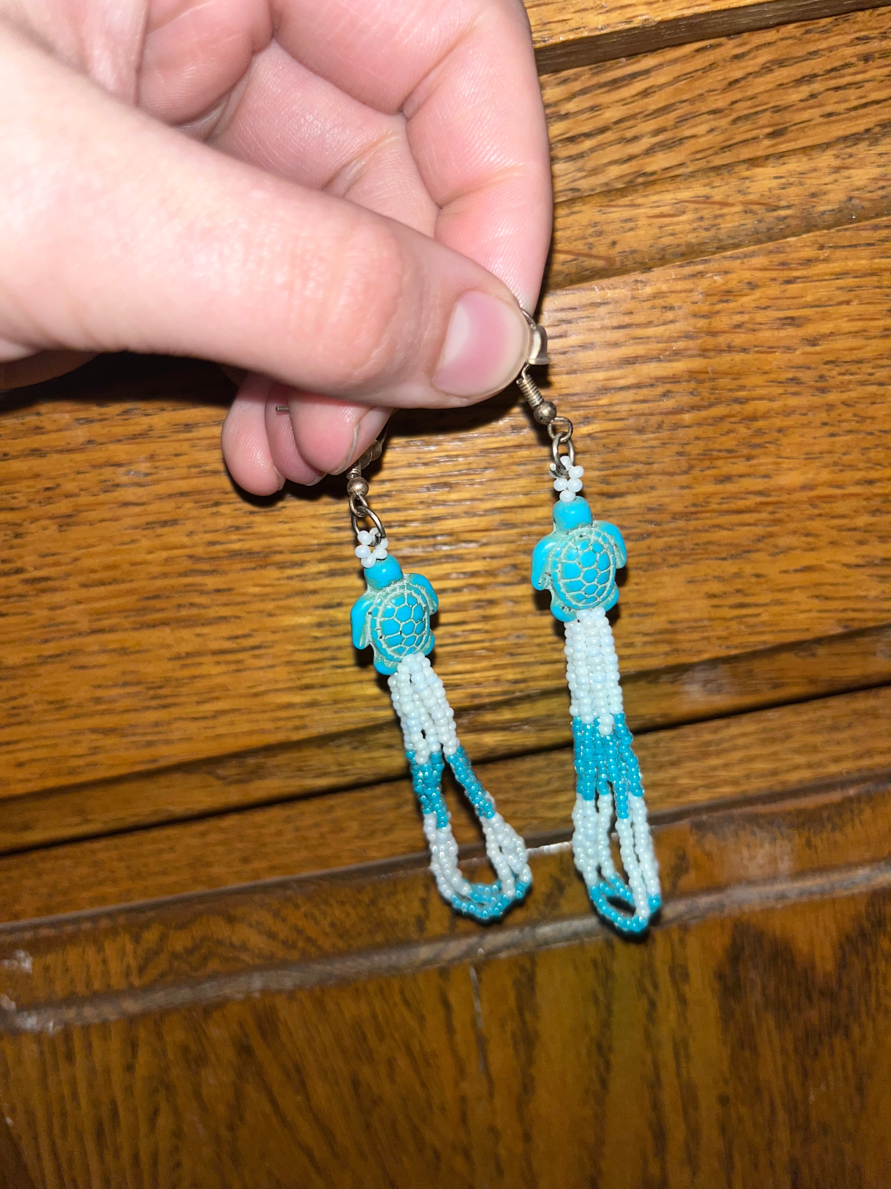 Sea Turtle Fringe Tassel Earrings