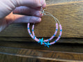 Pink & Turquoise Starfish Hoop Earrings